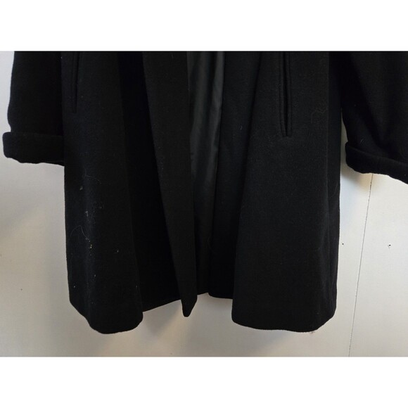Herman Kay Coat Womens 8 Black Wool Blend Winter Old Money Timeless Preppy - Picture 3 of 9